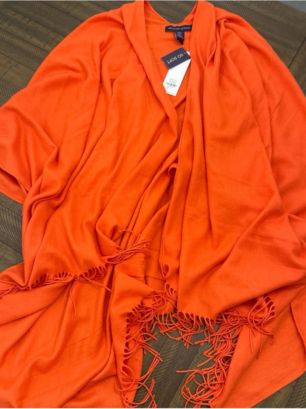 Adrienne Vittadini Bright Orange Fringe Wrap